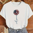 Load image into Gallery viewer, Patriotic Floral Print T-Shirt