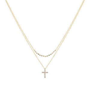 Fro Gold White Cross Necklace