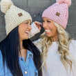 Load image into Gallery viewer, Woven Cable Knit Cuffed Pom Beanie