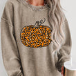 Load image into Gallery viewer, Leopard Pumpkin Corded Sweatshirt
