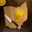 Load image into Gallery viewer, Ohio State-Shaped Bamboo Serving & Cutting Board