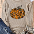 Load image into Gallery viewer, Leopard Pumpkin Corded Sweatshirt