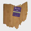 Load image into Gallery viewer, Ohio State-Shaped Bamboo Serving & Cutting Board