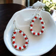 Load image into Gallery viewer, Large Teardrop Border Beaded Earrings