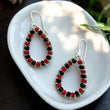 Load image into Gallery viewer, Large Teardrop Border Beaded Earrings
