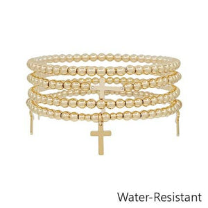 Jean Gold Cross Bracelet