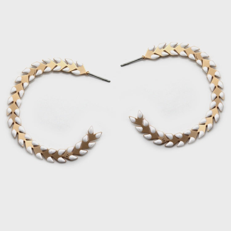 Ricky White & Gold Earrings