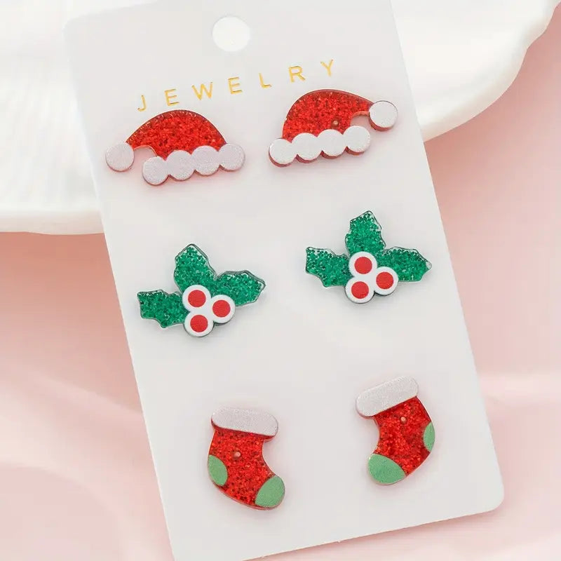 Christmas Acrylic Dangles and Studs