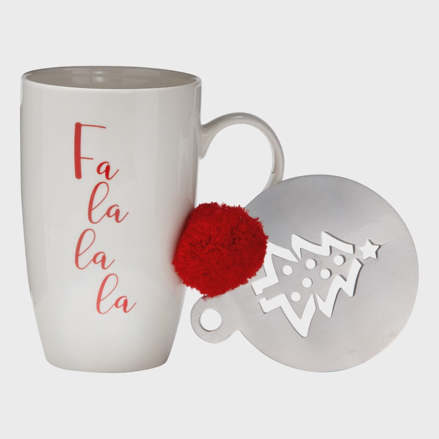 Fa La La La Mug & Stencil Set