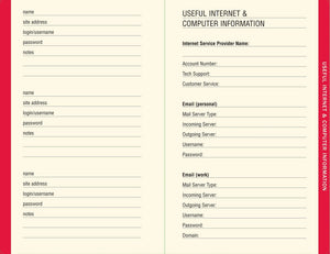 Personal Password Organizer Book