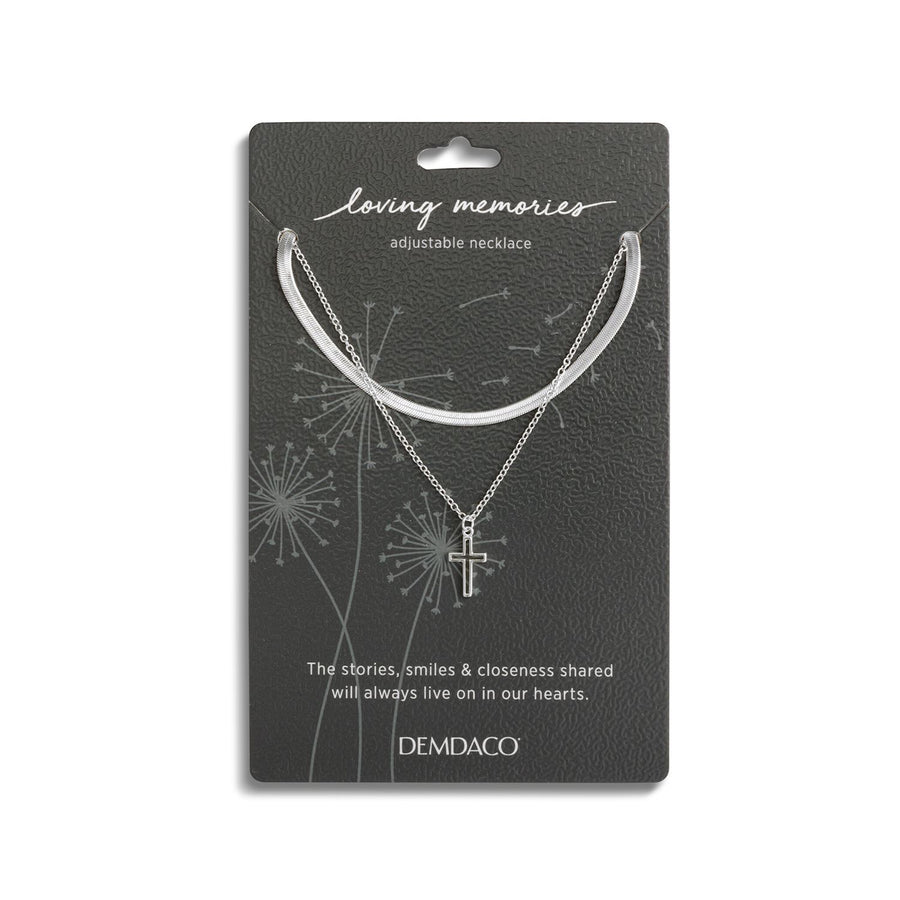 Layered Cross Silver Necklace