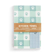 Load image into Gallery viewer, Paw Print Gingham Kitchen Towel
