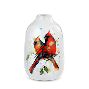 Cardinal Pair Bud Vase