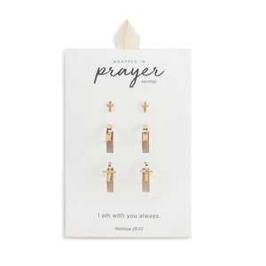 Dainty Cross Gold Earrings