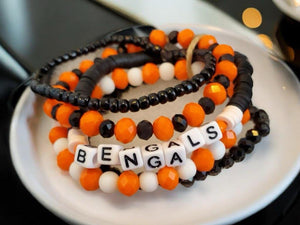 Bengals Beaded Stack Bracelets