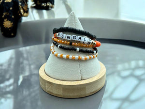 Bengals Beaded Stack Bracelets