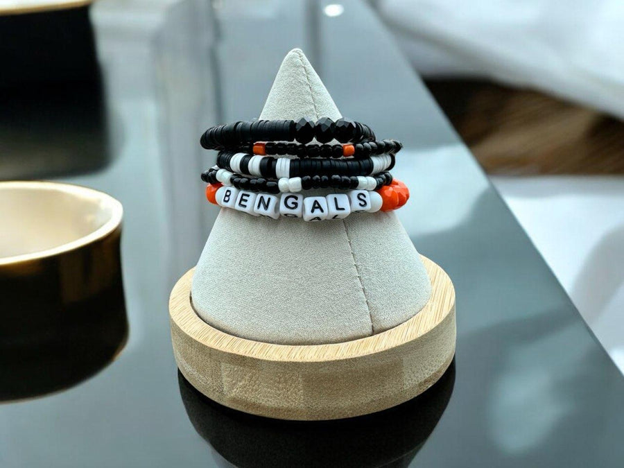 Bengals Beaded Stack Bracelets