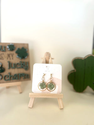 Shamrock in Floating Ring Dangles