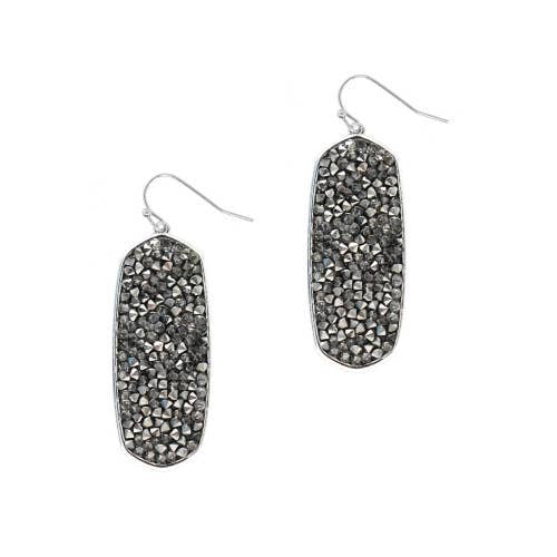 West Silver Hematite Earrings