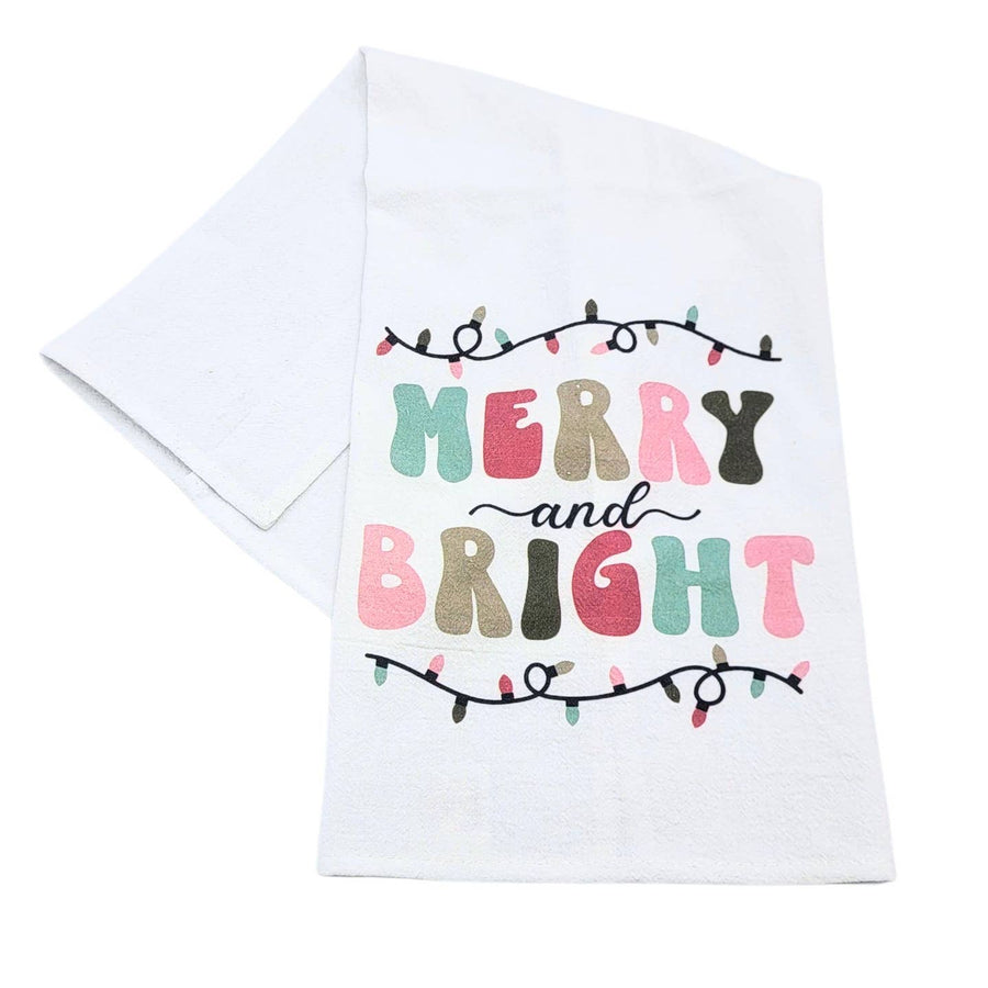 Merry and Bright Cute Christmas Tea Towels