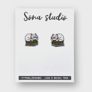 Book Kitty Earrings