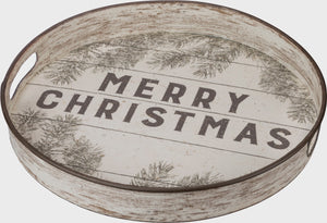 Merry Christmas Rustic Tray