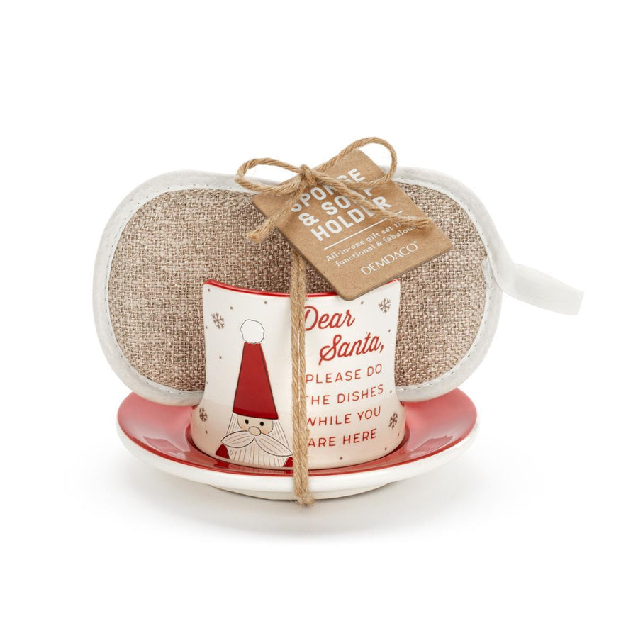 Dear Santa Soap Dish w/Sponge