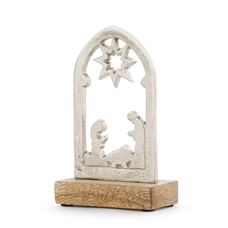 Metal and Wood Small Nativity Scene