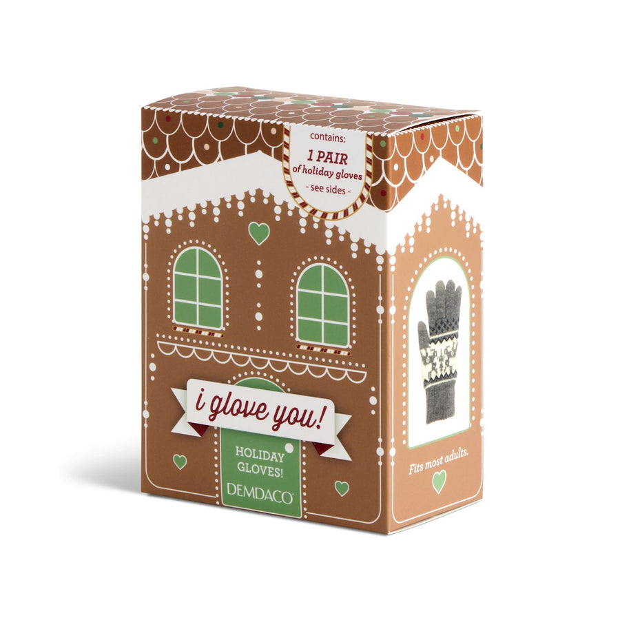 Holiday Gloves in Gingerbread Box