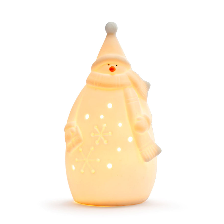 LED Ceramic Snowman with Scarf