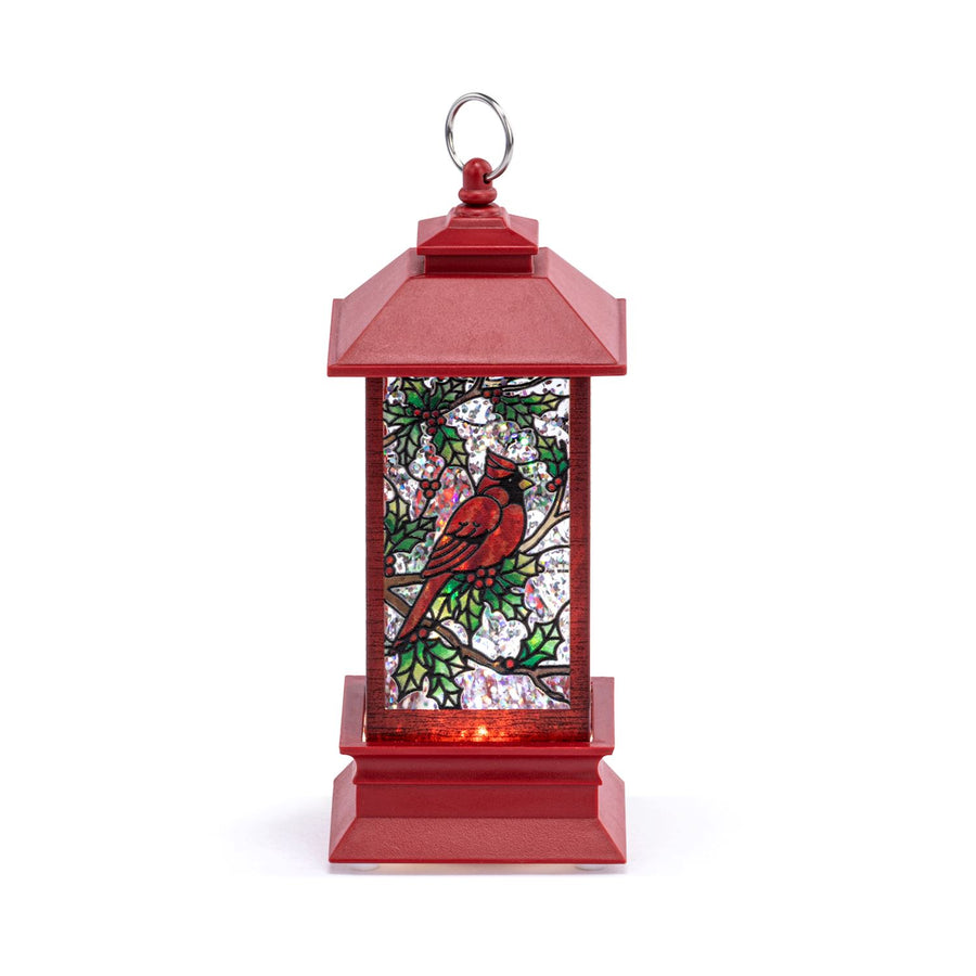 Red Cardinal Lit Lantern
