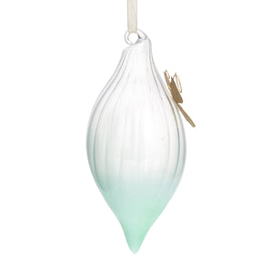 Milk Glass Ornament with Butterfly