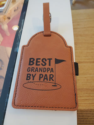 Leatherette Golf Tee Bag Tags