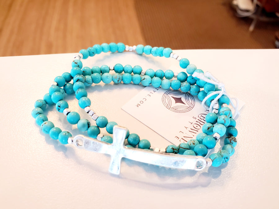 King Turquoise Beaded Bracelet