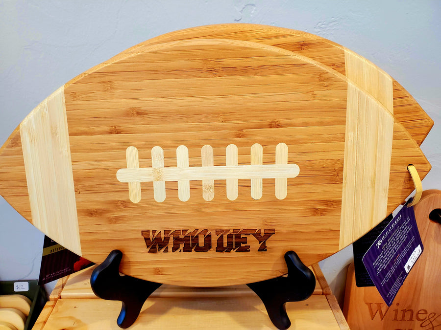 Who Dey Football-Shaped Cutting Board