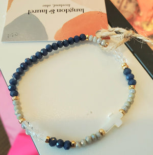 Beaded Pearl Cross bracelets