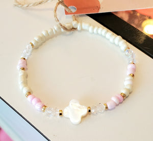 Beaded Pearl Cross bracelets