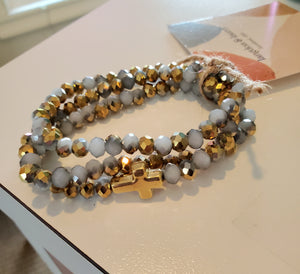 Stack Beaded Bracelets - Neutral Colors