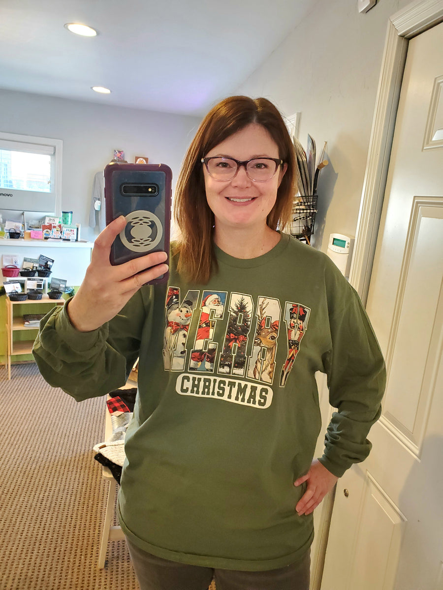 "Merry" Christmas Icons LS Tee