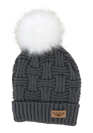 Plush Lined Hat with Pom