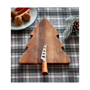 Christmas Tree Board and Cheese Knife Set