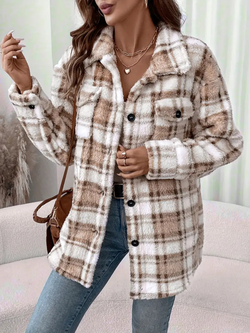 Plaid Teddy Fleece Shacket