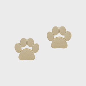 Paw Print Gold Earrings