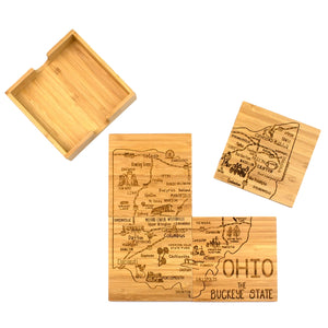 Ohio Puzzle Coaster Set with Case