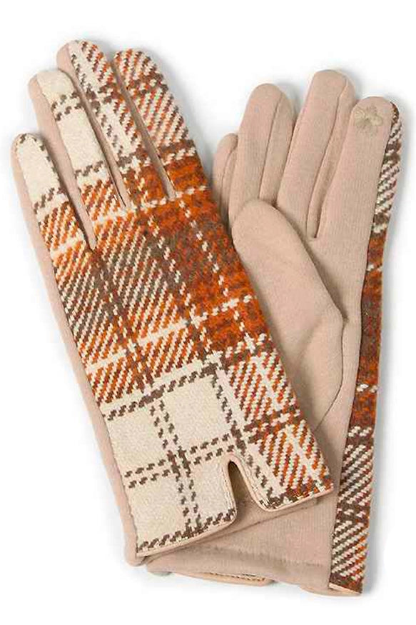 Plaid Smart Tip Gloves