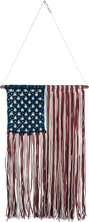 Macrame American Flag Wall Hanging