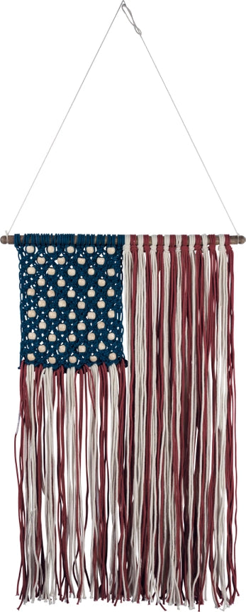 Macrame American Flag Wall Hanging
