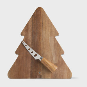 Christmas Tree Board and Cheese Knife Set