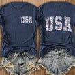 Load image into Gallery viewer, USA Floral Double-Sided Tee
