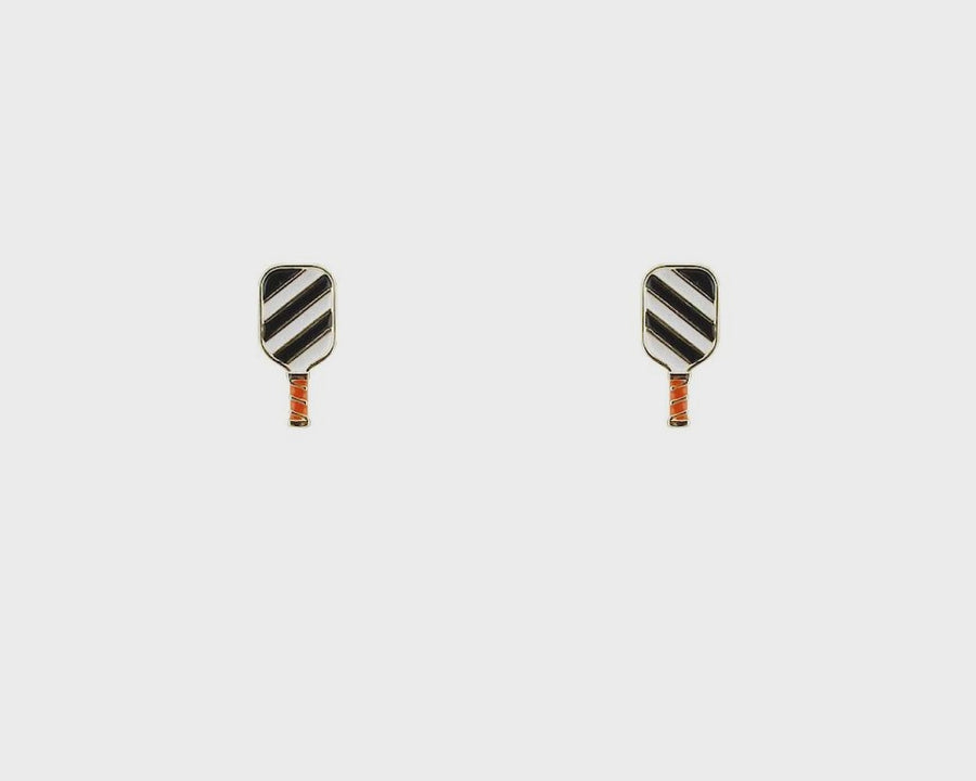 Pickleball Blue Stripe Earrings